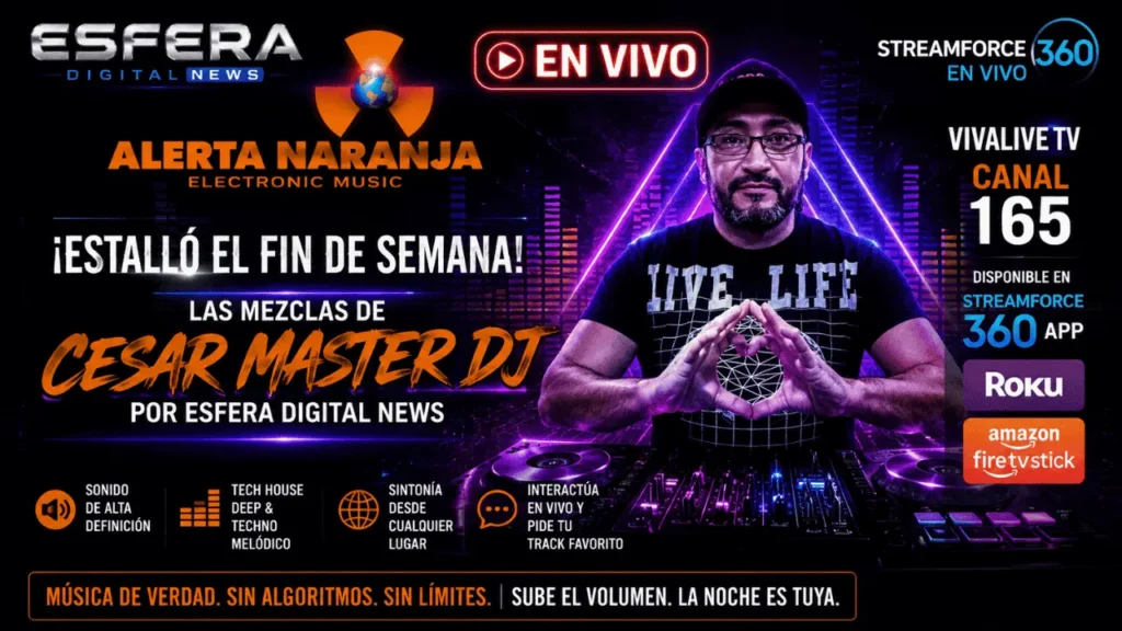 Alerta Naranja en vivo programa de música electrónica Cesar Master DJ