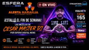 Alerta Naranja en vivo programa de música electrónica Cesar Master DJ